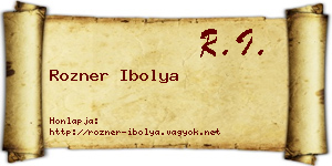 Rozner Ibolya névjegykártya